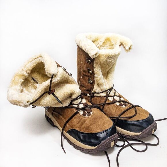 Itasca Faux Suede Winter Lace Up Boots Sz 10 - Picture 11 of 12